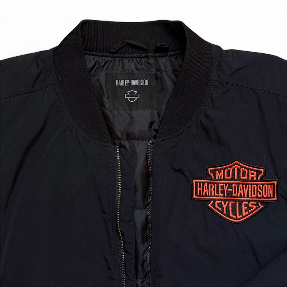 Harley-Davidson Performance Screamin Eagle Mens 2XL Black Nylon Bomber Jacket - Picture 8 of 10